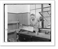 Historic Framed Print, Bu. of Standards, P.H. Nickel with beef chewing machine, 6/10/25,  17-7/8" x 21-7/8"