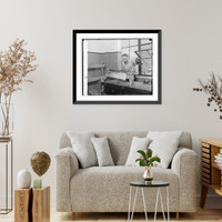 Historic Framed Print, Bu. of Standards, P.H. Nickel with beef chewing machine, 6/10/25,  17-7/8" x 21-7/8"