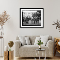 Historic Framed Print, Coolidge with Secret Flight Committee, [6/19/25],  17-7/8" x 21-7/8"