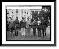 Historic Framed Print, Coolidge with Secret Flight Committee, 6/19/25,  17-7/8" x 21-7/8"