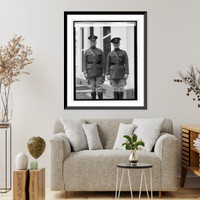 Historic Framed Print, Col. John T. Oxton & son, Jr., both Army chaplains; at W.H., [6/12/25],  17-7/8" x 21-7/8"