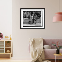 Historic Framed Print, Geo. Middleton, Robt. La Follette, Ralph Sucher & Phil. La Follette, 6/19/25,  17-7/8" x 21-7/8"