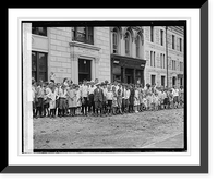 Historic Framed Print, Children leaving Central Union mission on picnic, 7/23/25,  17-7/8" x 21-7/8"