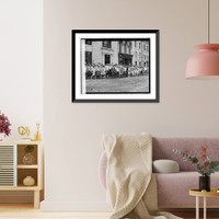 Historic Framed Print, Children leaving Central Union mission on picnic, 7/23/25,  17-7/8" x 21-7/8"