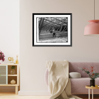 Historic Framed Print, C.E. Moberley placing great seal of New Mexico, Capitol, 8/13/25,  17-7/8" x 21-7/8"