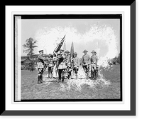 Historic Framed Print, Brig. Gen. E. Jadurn[?] presenting colors to Col. J.F. Barber, Fort Humphreys, 7/18/25,  17-7/8" x 21-7/8"