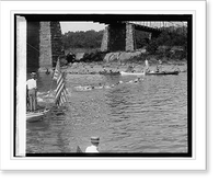 Historic Framed Print, Start of 1st Nat'l Long Distance Swimming Race, 8/22/25,  17-7/8" x 21-7/8"