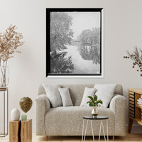 Historic Framed Print, Concord River from north bridge, Concord, Mass.,  17-7/8" x 21-7/8"