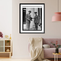 Historic Framed Print, Capt. Ed. Rickenbacker, Frank Tichener Jr. at W.H., [9/14/25],  17-7/8" x 21-7/8"