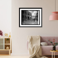 Historic Framed Print, Fire at Drive It Yourself Co. garage,  17-7/8" x 21-7/8"