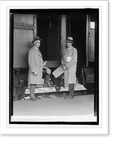 Historic Framed Print, Clark Griffith & Stanley Harris leaving for Pittsburgh, 10/5/25,  17-7/8" x 21-7/8"
