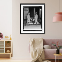 Historic Framed Print, Clark Griffith & Stanley Harris leaving for Pittsburgh, 10/5/25,  17-7/8" x 21-7/8"