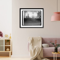 Historic Framed Print, Services at John Paul Jones statue, May Day, 10/27/25 - 2,  17-7/8" x 21-7/8"