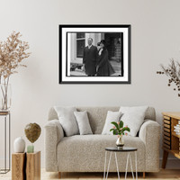 Historic Framed Print, Gov. George H. Dern of Utah, Gov. Nellie Ross of Wyoming, 10/20/25,  17-7/8" x 21-7/8"