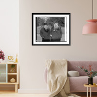 Historic Framed Print, Chief Rabbis Abraham Yudelovitch & G. Wolf Margolis, 11/10/25,  17-7/8" x 21-7/8"