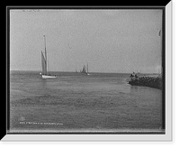 Historic Framed Print, A Yacht race at the inlet, Atlantic City, N.J.,  17-7/8" x 21-7/8"