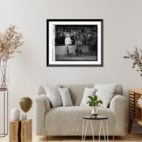 Historic Framed Print, Mrs. Coolidge & Lt. McQuade, Marine - Fort Benning game, [11/21/25],  17-7/8" x 21-7/8"