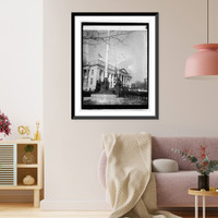 Historic Framed Print, Dedication of flagstaffs at Red Cross bldg., 2/20/26,  17-7/8" x 21-7/8" Historic Framed Print, Dedication of flagstaffs at Red Cross bldg., 2/20/26,  17-7/8" x 21-7/8"