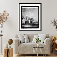 Historic Framed Print, Dedication of flagstaffs at Red Cross bldg., 2/20/26,  17-7/8" x 21-7/8" Historic Framed Print, Dedication of flagstaffs at Red Cross bldg., 2/20/26,  17-7/8" x 21-7/8"