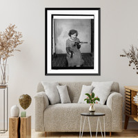 Grace Stockman of Natl. Museum with Andrew Jackson pistols, Antique Poster