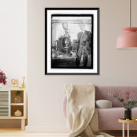 Historic Framed Print, Capt. S.N. Petrenko with calibration testing device (Bu. of Stds.), 3/19/26,  17-7/8" x 21-7/8"