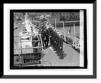 Historic Framed Print, Capt. Andrews (left) releasing Mayflower to Capt. Wilson Brown, 4/22/26,  17-7/8" x 21-7/8"