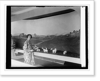 Historic Framed Print, Miss Ruth McC. Trumble with Ag. Dept. Sesquicentennial exhibit,  17-7/8" x 21-7/8"