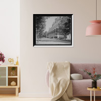 Historic Framed Print, Fort William Henry Hotel, north facade, Lake George, N.Y.,  17-7/8" x 21-7/8"