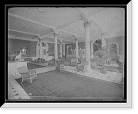 Historic Framed Print, The Lobby, Fort William Henry Hotel, Lake George, N.Y.,  17-7/8" x 21-7/8"