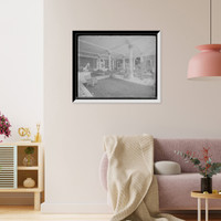 Historic Framed Print, The Lobby, Fort William Henry Hotel, Lake George, N.Y.,  17-7/8" x 21-7/8"