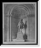 Historic Framed Print, Statue of Sir Henry Vane, Boston Public Library,  17-7/8" x 21-7/8"