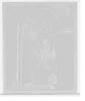 Historic Framed Print, Statue of Sir Henry Vane, Boston Public Library,  17-7/8" x 21-7/8"