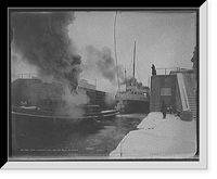 Historic Framed Print, Str. J.T. Hutchinson leaving Sault St. Marie,  17-7/8" x 21-7/8"