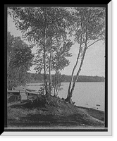 Historic Framed Print, Bit of shore, Lower Saranac Lake, Adirondack Mts., N.Y., A,  17-7/8" x 21-7/8"