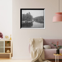 Historic Framed Print, Boulder bend, Saranac River, Adirondack Mts., N.Y.,  17-7/8" x 21-7/8"
