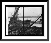 Historic Framed Print, Laying foundation for Arlington Memorial Bridge - 3,  17-7/8" x 21-7/8"