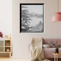 Historic Framed Print, Hiawatha Lodge and Panther Mountain from Spectacle Lake [i.e. Ponds],  17-7/8" x 21-7/8"