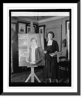 Historic Framed Print, Miss Juliet Thompson & portrait of Mrs. Coolidge, 2/8/27,  17-7/8" x 21-7/8"