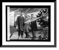 Historic Framed Print, Edgar N. Gott, Lt. Comdr. Noel Davis & Lt. Comdr. Stanton H. Wooster, 4/11/27,  17-7/8" x 21-7/8"