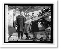 Historic Framed Print, Edgar N. Gott, Lt. Comdr. Noel Davis & Lt. Comdr. Stanton H. Wooster, 4/11/27,  17-7/8" x 21-7/8"