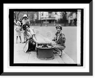 Historic Framed Print, Ducks in watering trough, 4/21/27 - 2,  17-7/8" x 21-7/8"