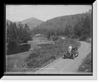 Historic Framed Print, Whiteface Mountain and Wilmington High Falls Road, Lake Placid, Adirondack Mts., N.Y.,  17-7/8" x 21-7/8"