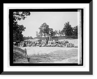 Historic Framed Print, Ford Motor C., Tractor & Road Show group,  17-7/8" x 21-7/8"
