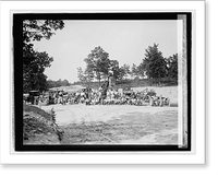 Historic Framed Print, Ford Motor C., Tractor & Road Show group,  17-7/8" x 21-7/8"