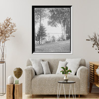 Historic Framed Print, Upper Saranac Lake, from the Inn, Adirondack Mts., N.Y.,  17-7/8" x 21-7/8"