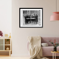 Historic Framed Print, Dave Lyr[...] & radio men, 2/15/29,  17-7/8" x 21-7/8"