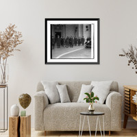 Historic Framed Print, Hoover arriving at station, [2/19/29],  17-7/8" x 21-7/8"