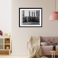 Historic Framed Print, Coolidge with Grand Masters of Masons, 2/20/29,  17-7/8" x 21-7/8"