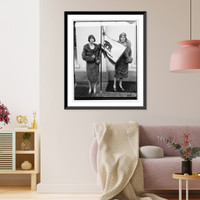 Historic Framed Print, California State flag presented to Hoover, 3/5/29,  17-7/8" x 21-7/8"