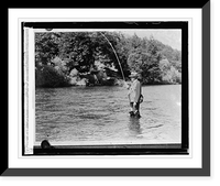 Historic Framed Print, Hoover fishing - 2,  17-7/8" x 21-7/8"